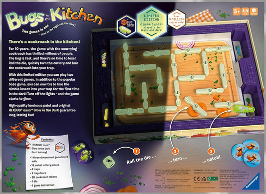 Snaps Glow in the Dark Bugs in the Kitchen Board Game