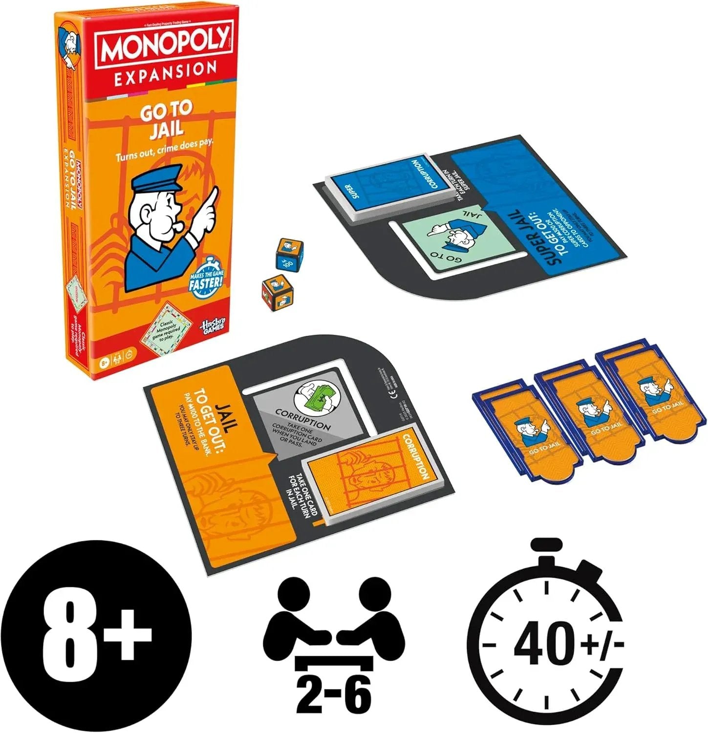 Snaps Go To Jail Expansion Pack Monopoly Classic & Expansions