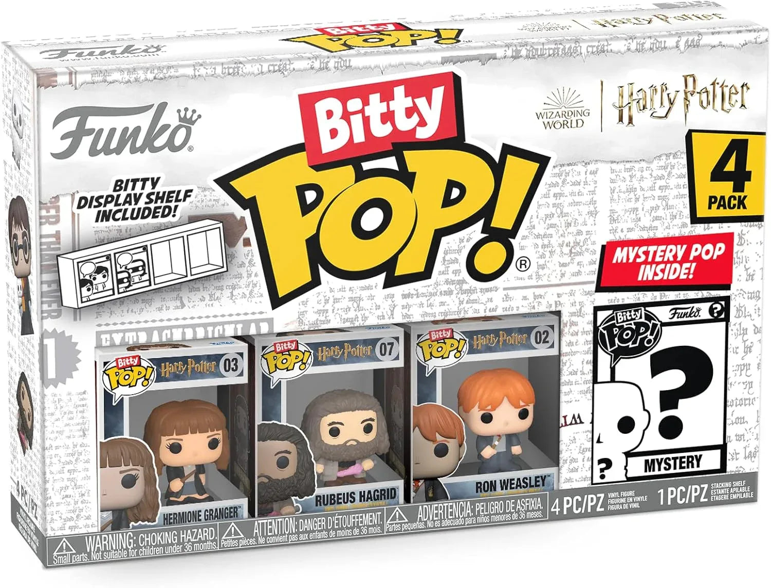 Snaps Hermione & Hagrid & Ron Weasley +1 Mystery Funko Bitty Pop: Harry Potter Multipack Series 1 - Choose Your Toy!