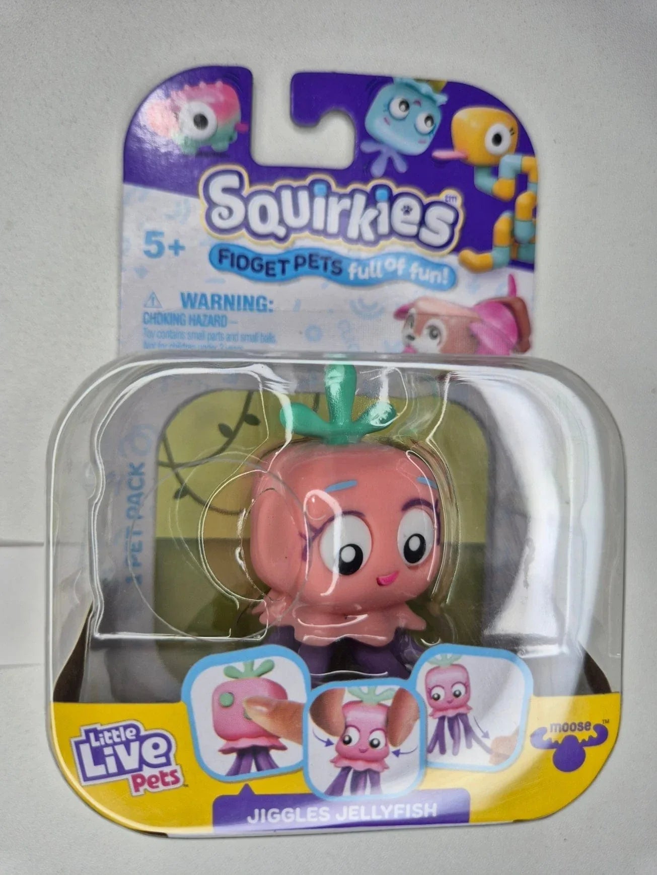 Snaps Jiggles JELLYFISH - Pink Green Little Live Pets Squirkies