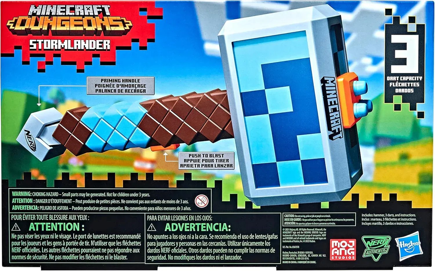 Snaps Nerf Minecraft Stormlander Dart-Blasting Hammer