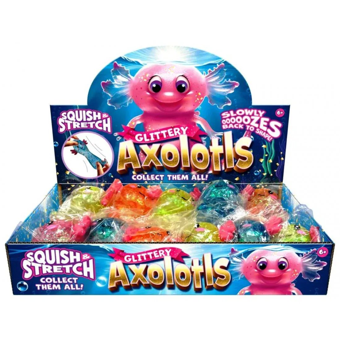 Snaps Random Colour Axolotl Glitter Squishies Stress Fidget Toy