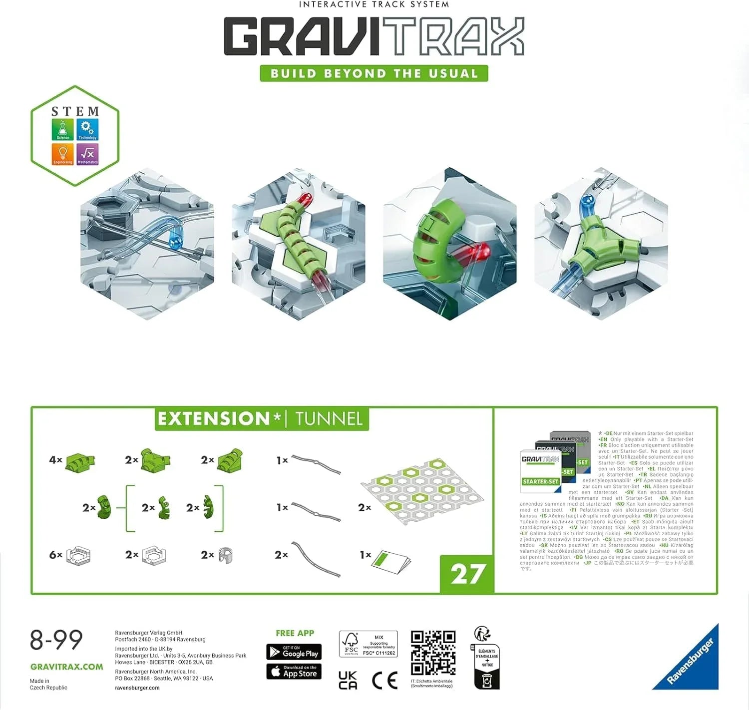 Snaps Ravensburger GraviTrax Tunnel Expansion Pack