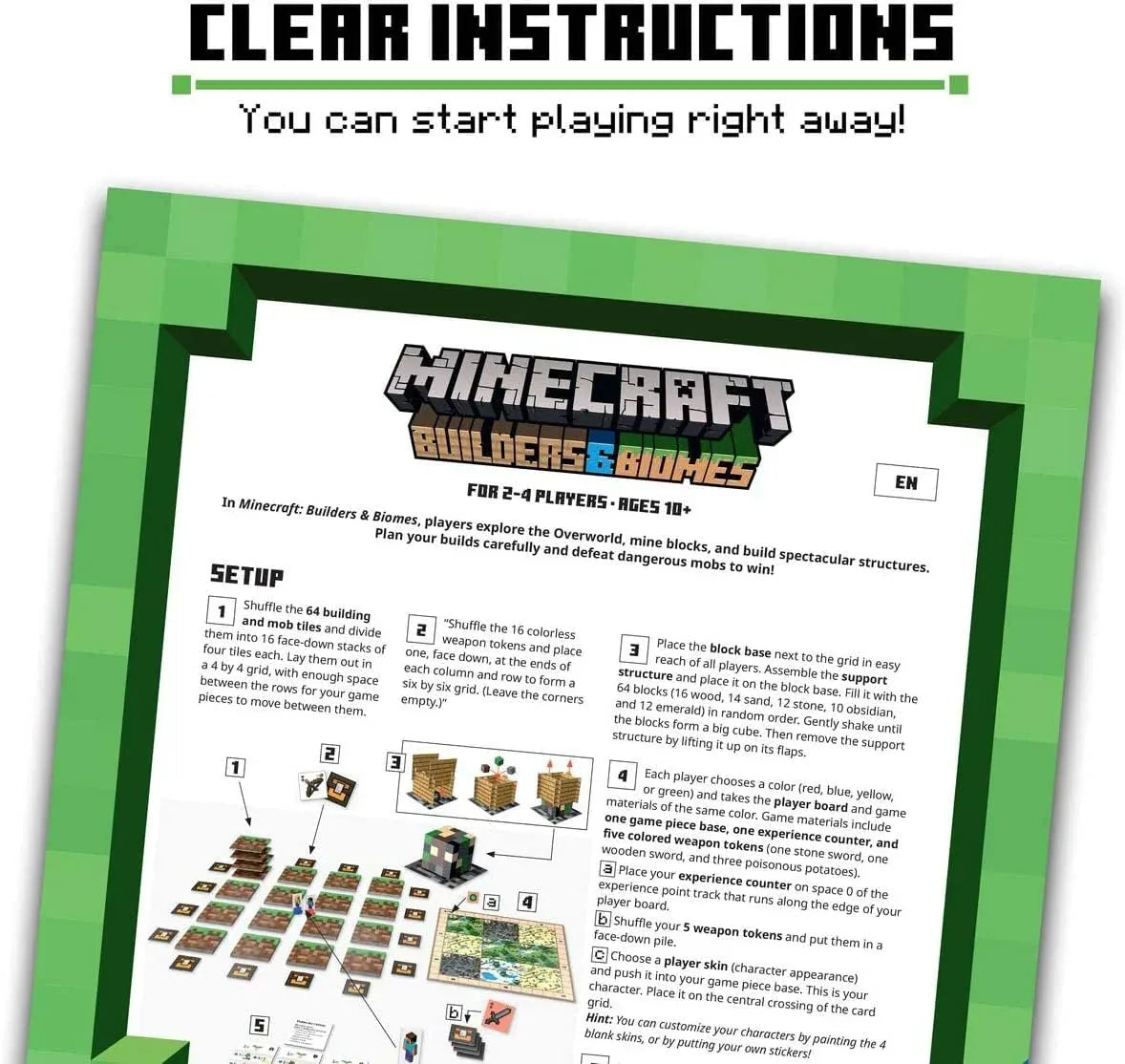 Snaps Ravensburger Minecraft Builders & Biomes Strategy Board Game