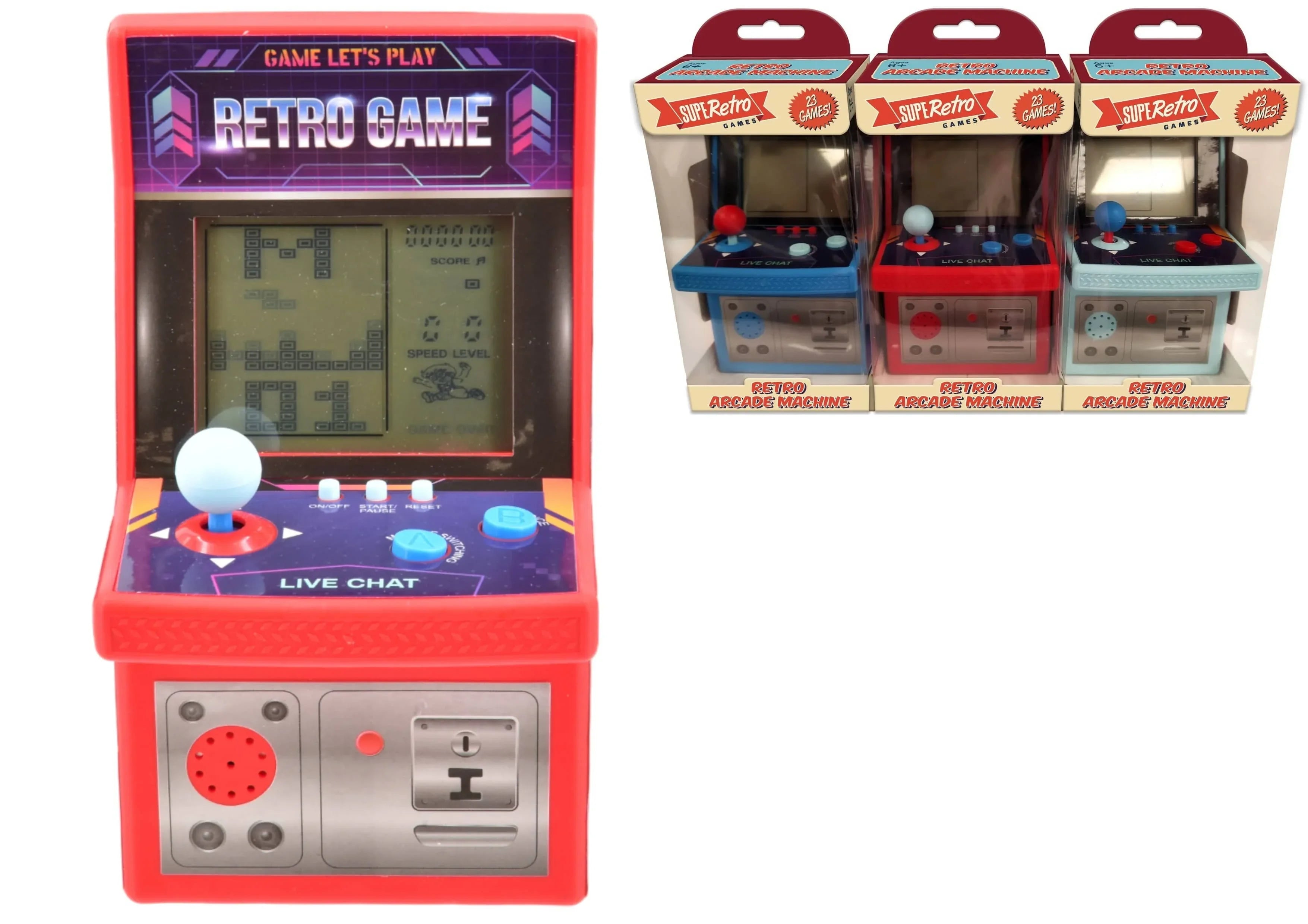 Snaps Retro Arcade Machine 3 Assorted Colours