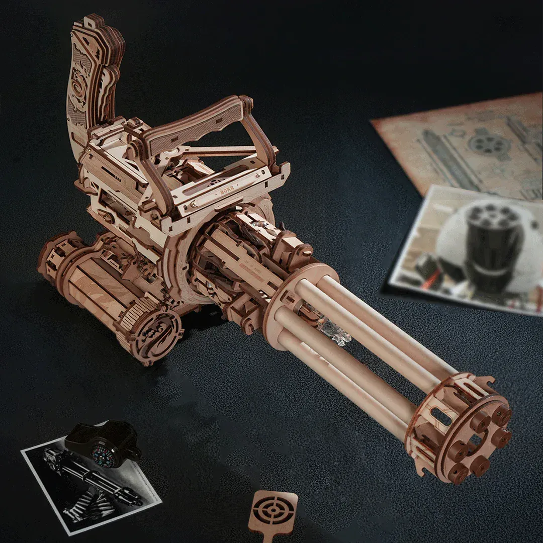 Snaps Rotating-Barrel Machine Gun 3D Wooden Puzzle