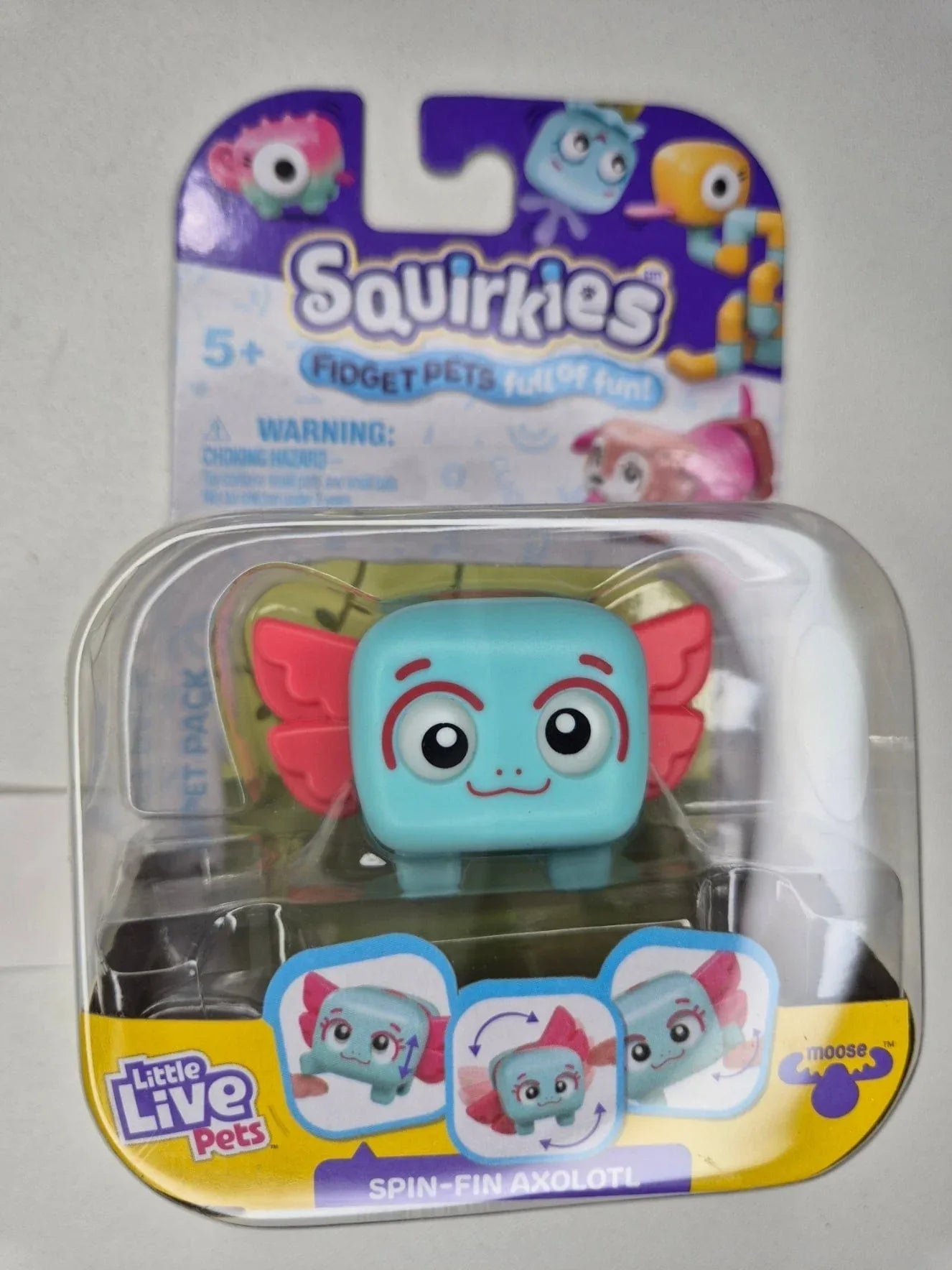 Snaps Spin-Fin AXOLOTL - Blue Pink Little Live Pets Squirkies