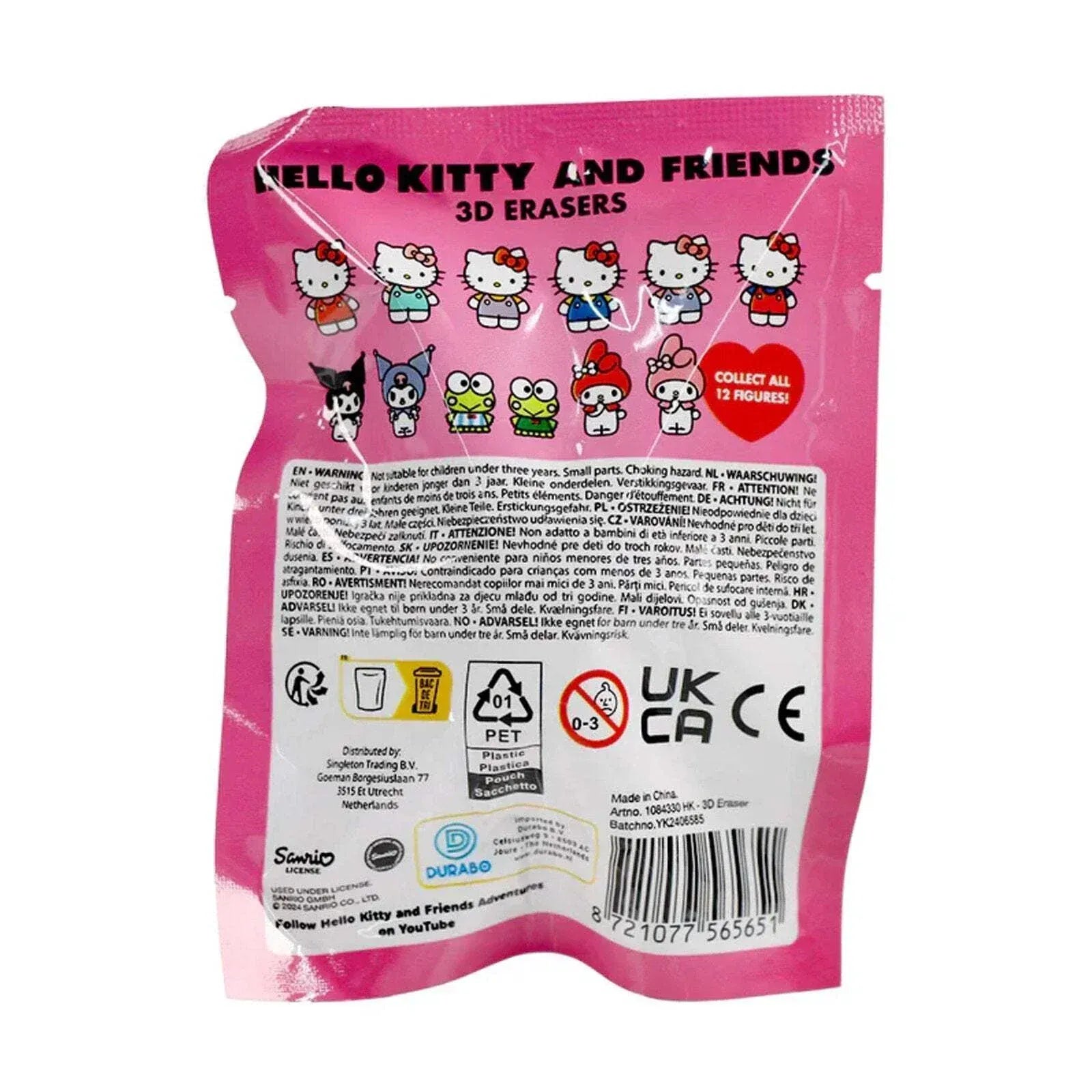 Snaps STL Sanrio Hello Kitty & Friends 1 Collectible 3D Erasers Mystery Bag