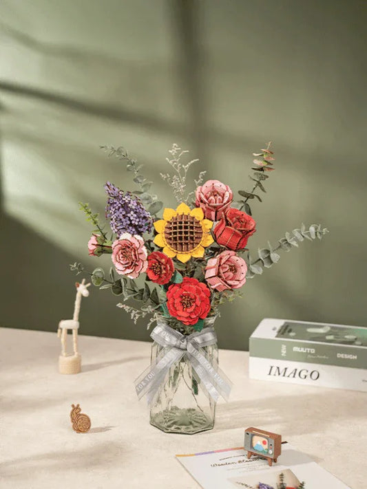 Snaps Wooden Flower Bouquet 3D Puzzle