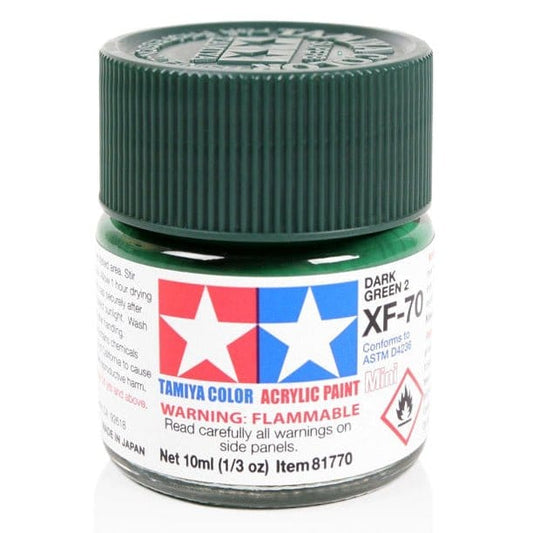 Paint Tamiya Acrylic Paint Mini XF-70 Dark Green 2 (IJN) 4950344069996