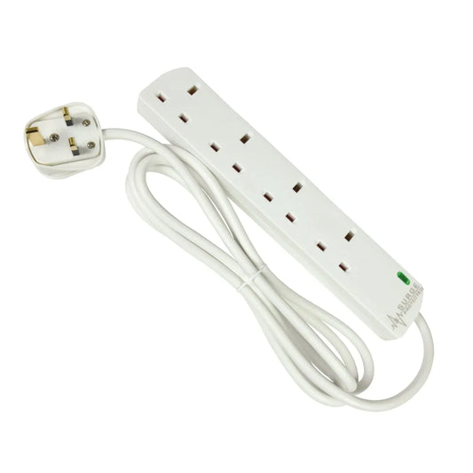 The Electronics Hub Mains Extension Lead Mercury 4 Gang Mains Extension Lead with Surge Protection