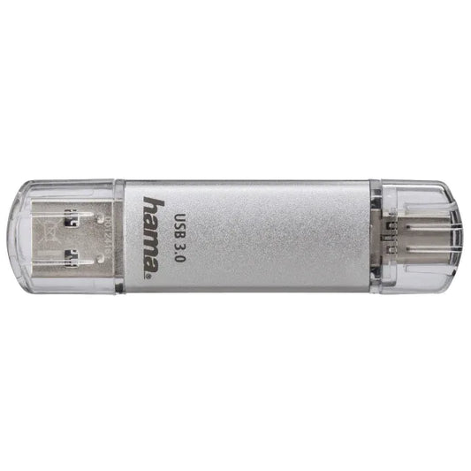 The Electronics Hub USB Flash Drives Hama C-Laeta 16GB USB-A & USB-C Memory Pen, Metal Casing, OTG, 40MB/s
