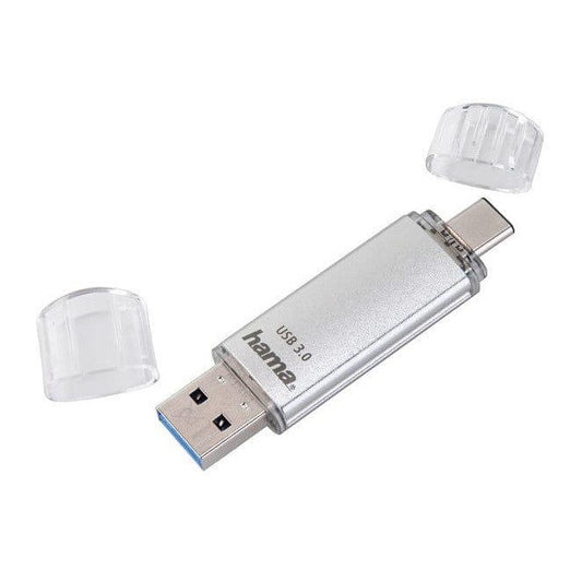 The Electronics Hub USB Flash Drives Hama C-Laeta 16GB USB-A & USB-C Memory Pen, Metal Casing, OTG, 40MB/s