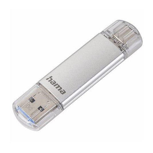 The Electronics Hub USB Flash Drives Hama C-Laeta 64GB USB-A & USB-C Memory Pen, Metal Casing, OTG, 40MB/s