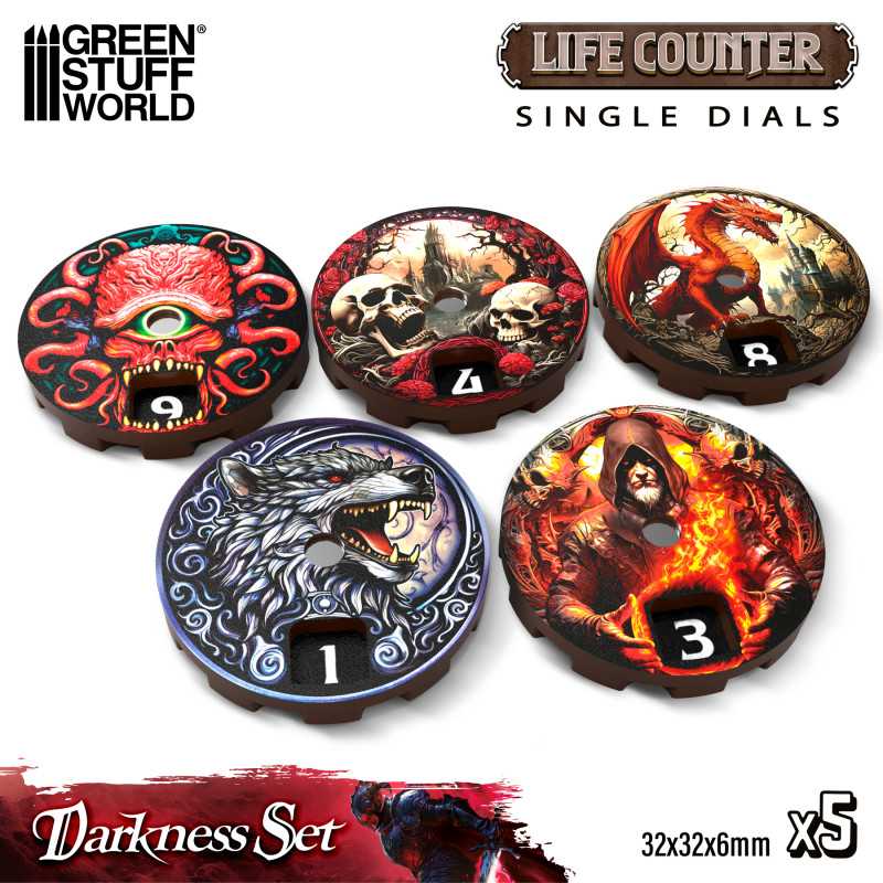 The Home Crafters Ltd. Game Counters Green Stuff World: MTG Life Counter Dials - 5pc