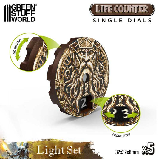 The Home Crafters Ltd. Game Counters Green Stuff World: MTG Life Counter Dials - 5pc