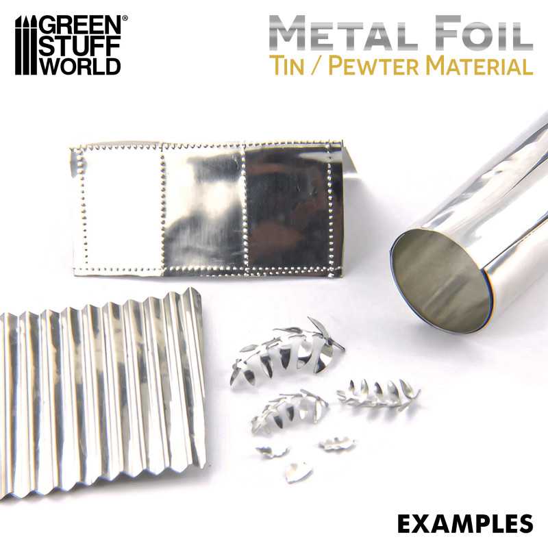 The Home Crafters Ltd. Modelling Green Stuff World: Flexible Tin Foil Sheet - Craft Pewter