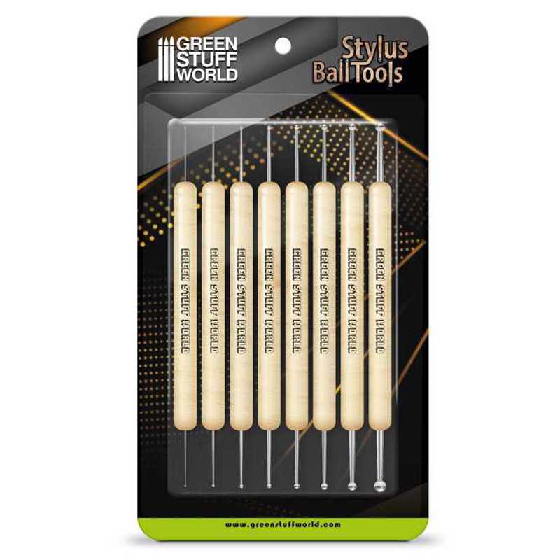 The Home Crafters Ltd. Modelling Tools Green Stuff World: Stylus Ball Sculpting Tool Set - 8pc