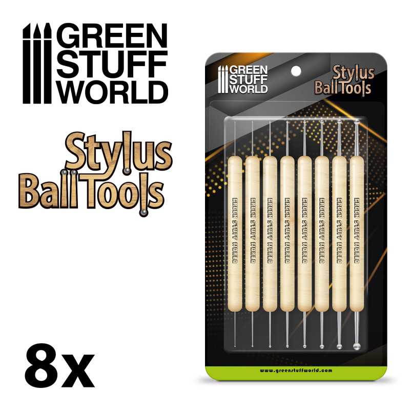 The Home Crafters Ltd. Modelling Tools Green Stuff World: Stylus Ball Sculpting Tool Set - 8pc