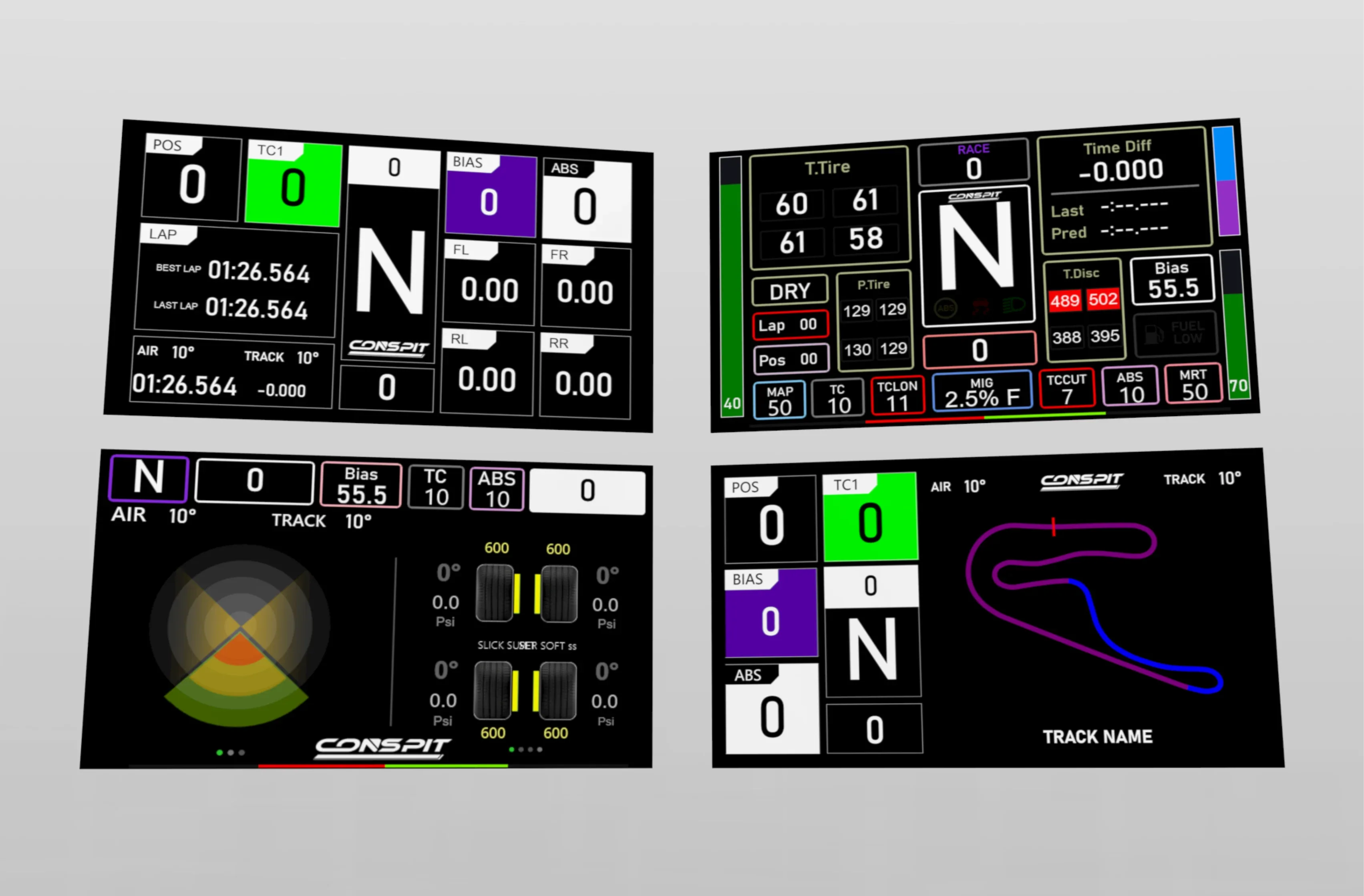 Trak Racer UK Electronics Conspit CSD SimHub Dashboard – 5″ IPS Race Display with RGB Alerts