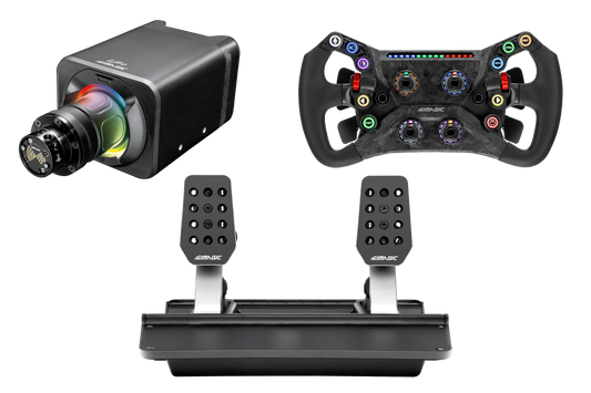 Trak Racer UK Steering Wheel & Bases Simagic GT NEO Hub with Alpha EVO Sport 9nm Wheel Base & P500-2 Dual-Sensor 2-Pedal Set