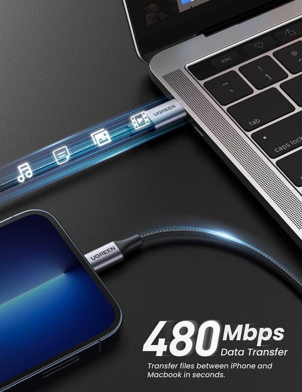 UGREEN MFi-Certified 20W charging USB C to Lightning Cable for iPhone & iPad