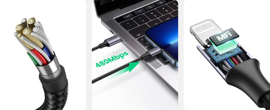 UGREEN MFi - Certified 20W charging USB C to Lightning Cable for iPhone & iPad - Purple Anime