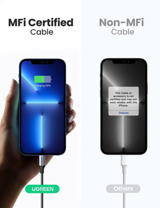 UGREEN MFi - Certified 20W charging USB C to Lightning Cable for iPhone & iPad - Purple Anime