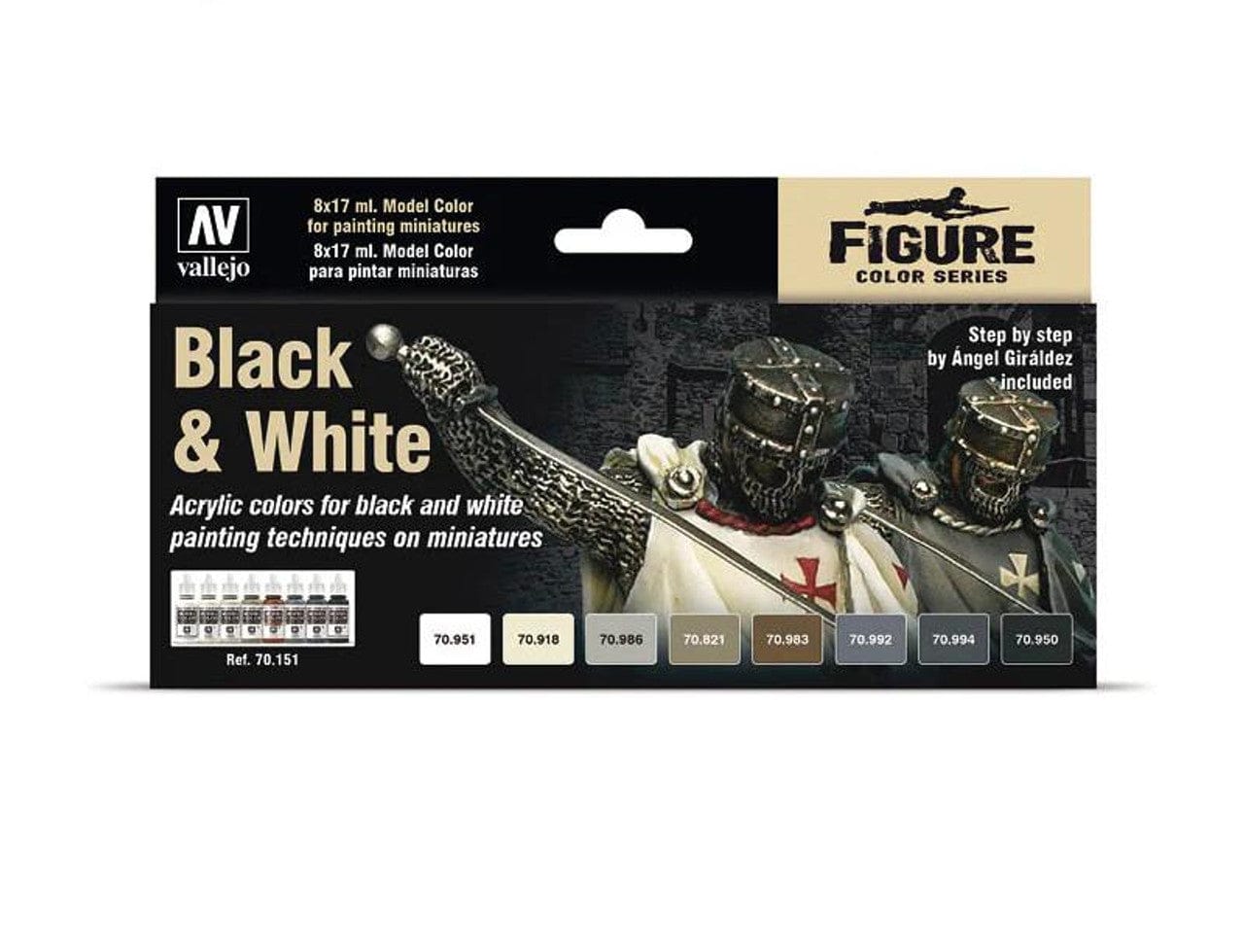 Paint Vallejo Model Color Set - Black and White 8429551701518